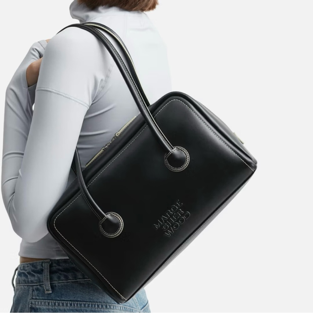 MARGESHERWOOD Black Soft Boston Bag